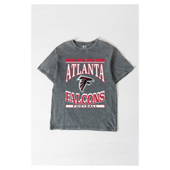 Atlanta Falcons Gameday Couture Women's Oversized Classic Grind Washed T-Shirt Gray - NFL