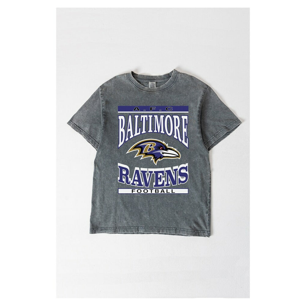 Baltimore Ravens Gameday Couture Women's Oversized Classic Grind Washed T-Shirt Gray - NFL