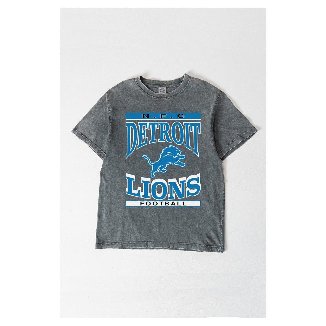 Detroit Lions Gameday Couture Women's Oversized Classic Grind Washed T-Shirt Gray - NFL