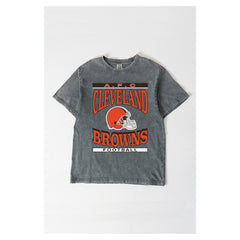 Cleveland Browns Gameday Couture Women's Oversized Classic Grind Washed T-Shirt Gray - NFL