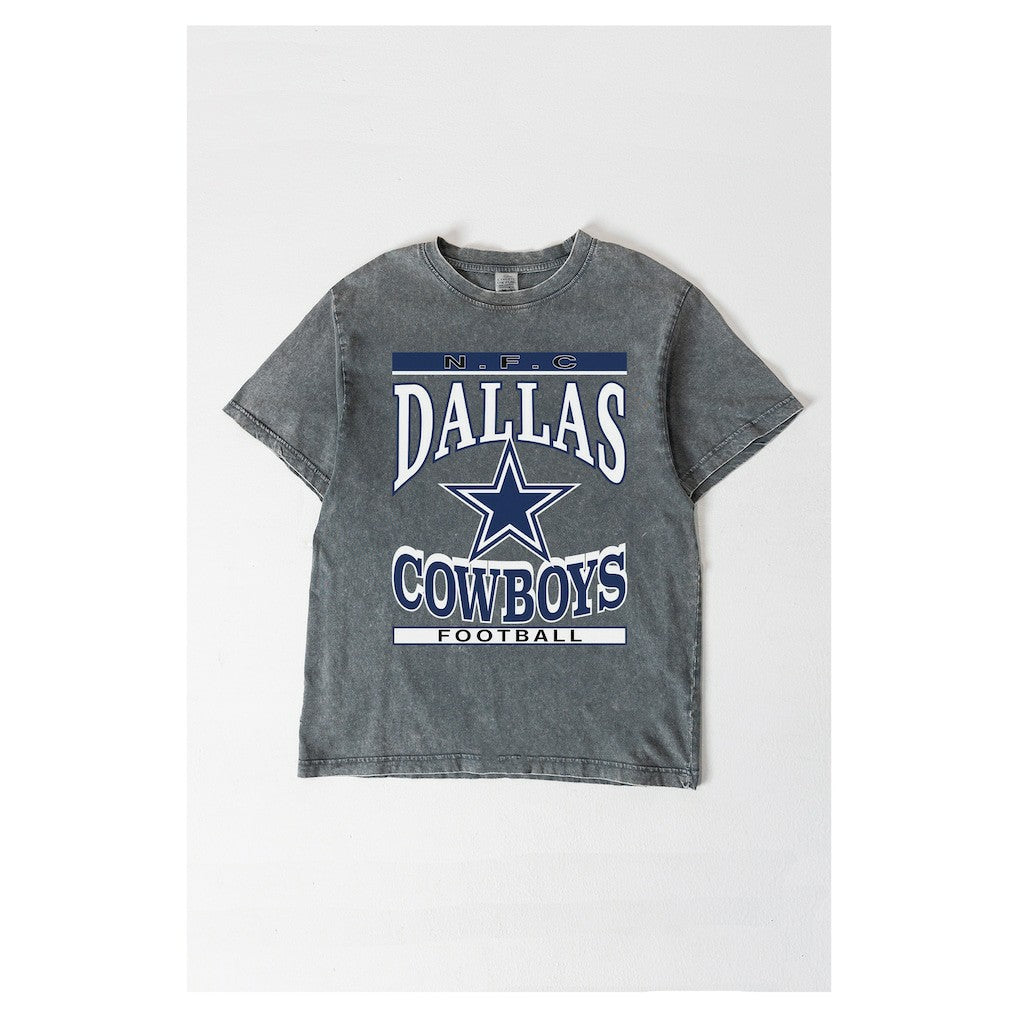 Dallas Cowboys Gameday Couture Women's Oversized Classic Grind Washed T-Shirt Gray - NFL