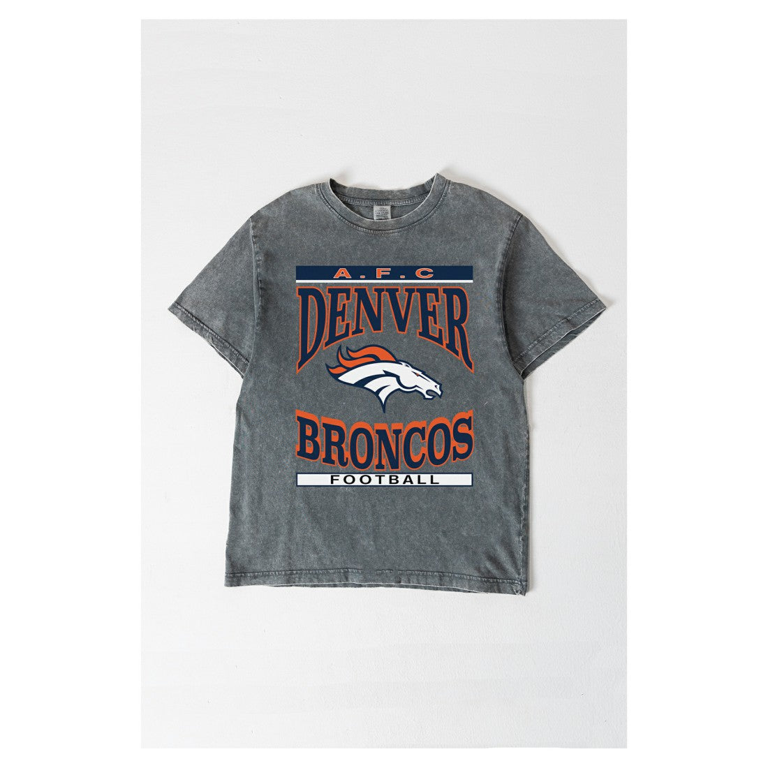 Denver Broncos Gameday Couture Women's Oversized Classic Grind Washed T-Shirt Gray - NFL