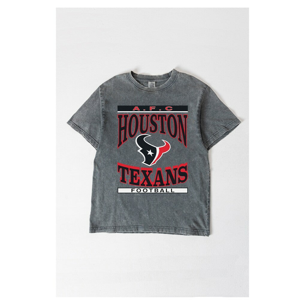 Houston Texans Gameday Couture Women's Oversized Classic Grind Washed T-Shirt Gray - NFL