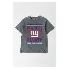 New York Giants Gameday Couture Women's Oversized Classic Grind Washed T-Shirt Gray - NFL