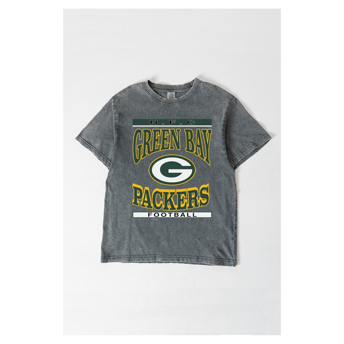 Green Bay Packers Gameday Couture Women's Oversized Classic Grind Washed T-Shirt Gray - NFL