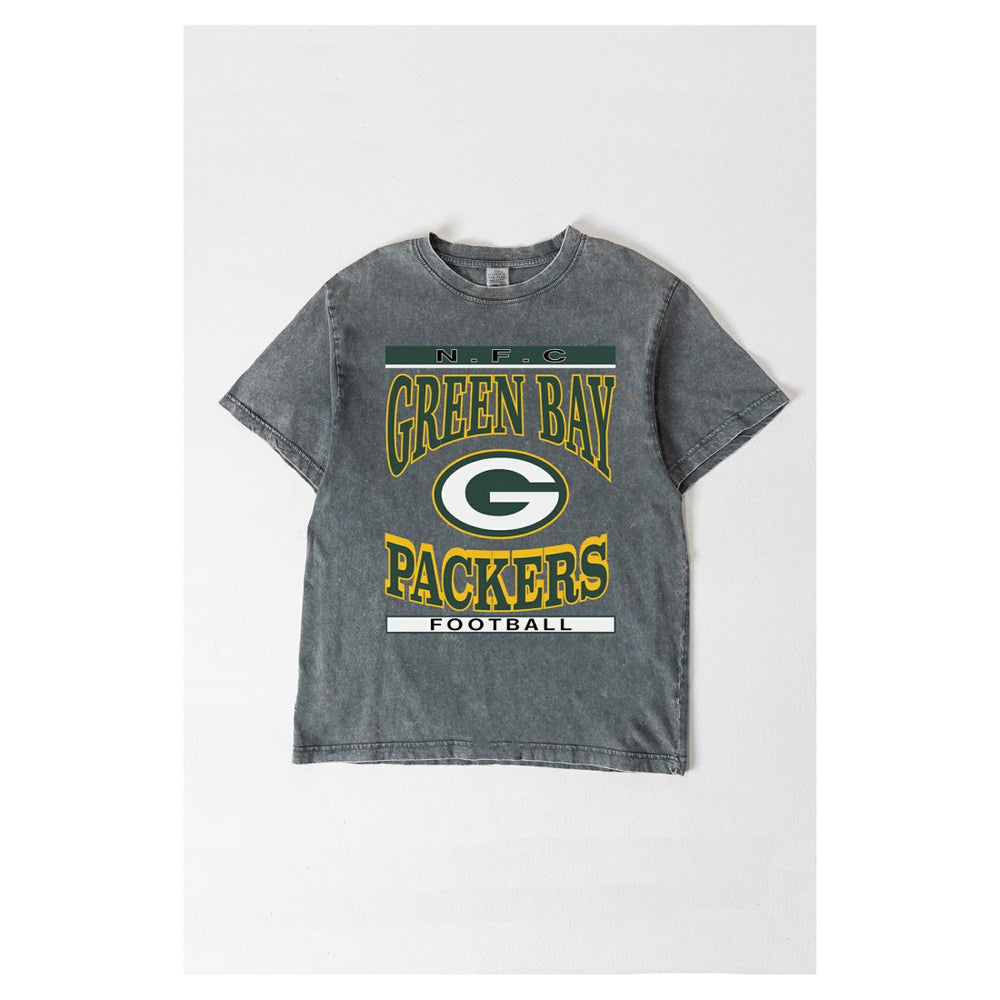 Green Bay Packers Gameday Couture Women's Oversized Classic Grind Washed T-Shirt Gray - NFL