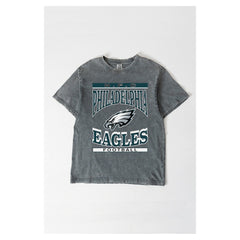 Philadelphia Eagles Gameday Couture Women's Oversized Classic Grind Washed T-Shirt Gray - NFL