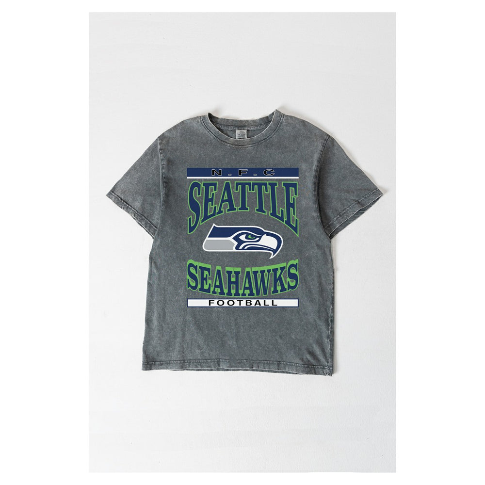 Seattle Seahawks Gameday Couture Women's Oversized Classic Grind Washed T-Shirt Gray - NFL