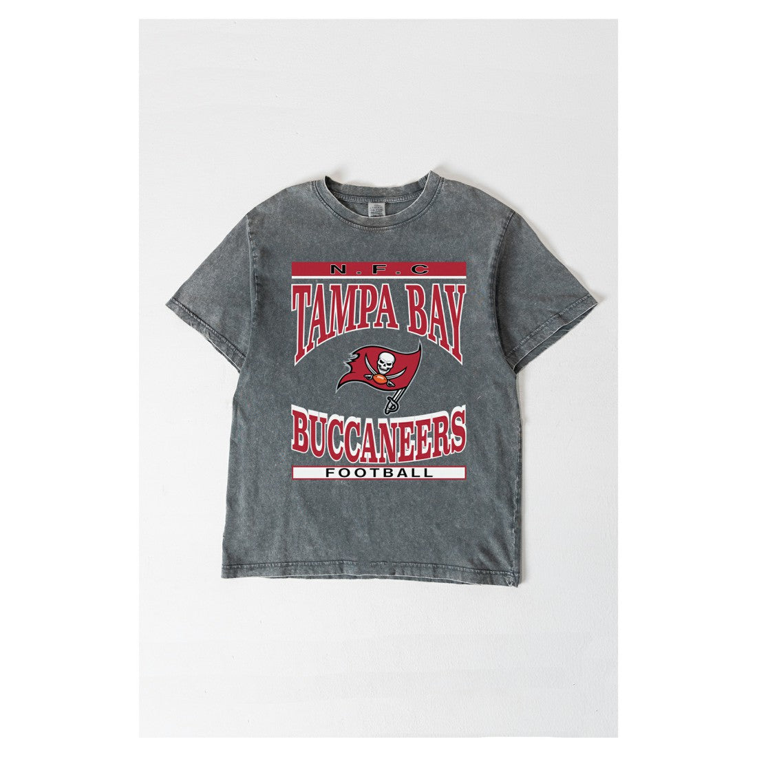 Tampa Bay Buccaneers Gameday Couture Women's Oversized Classic Grind Washed T-Shirt Gray - NFL