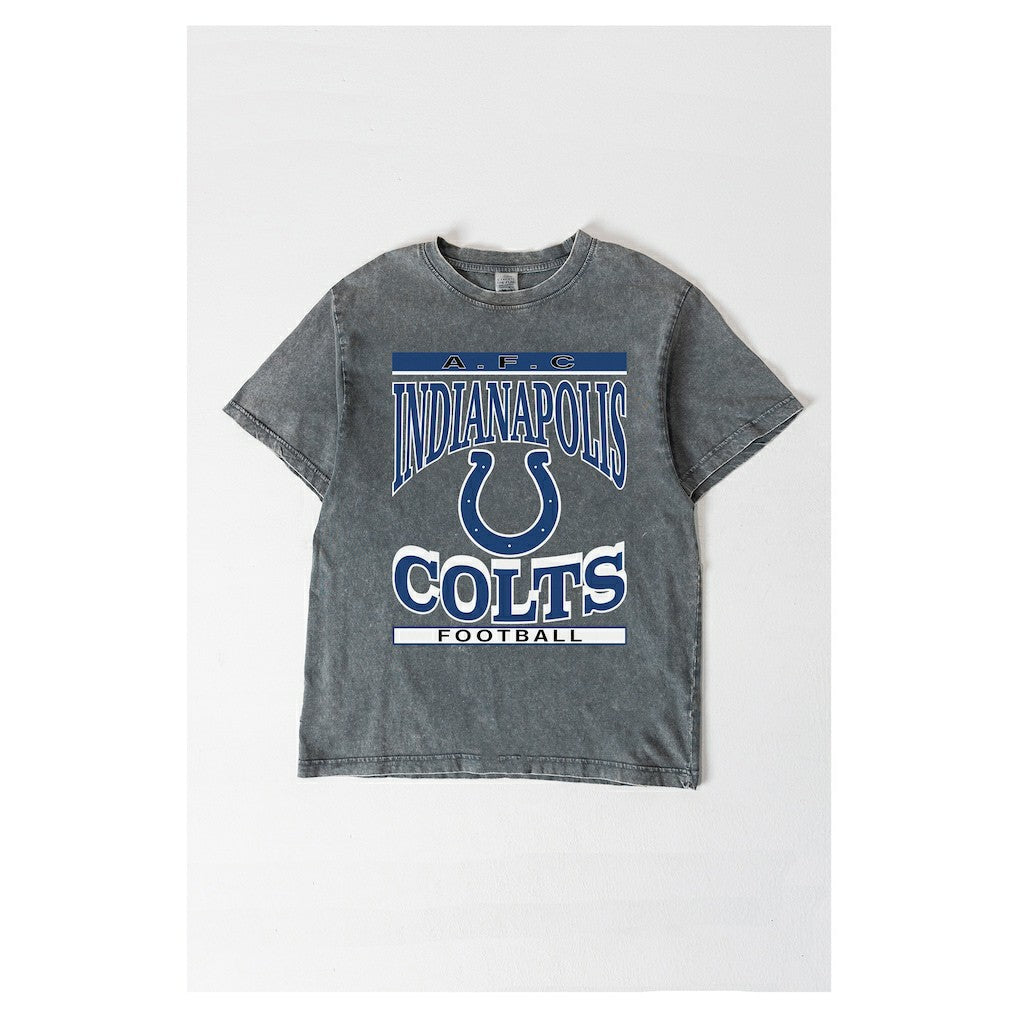 Indianapolis Colts Gameday Couture Women's Oversized Classic Grind Washed T-Shirt Gray - NFL