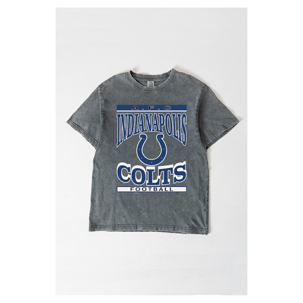 Indianapolis Colts Gameday Couture Women's Oversized Classic Grind Washed T-Shirt Gray - NFL