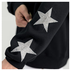 Houston Texans Gameday Couture Women's Pure Victory Rhinestud Star-Sleeve Pullover Sweatshirt Black - NFL