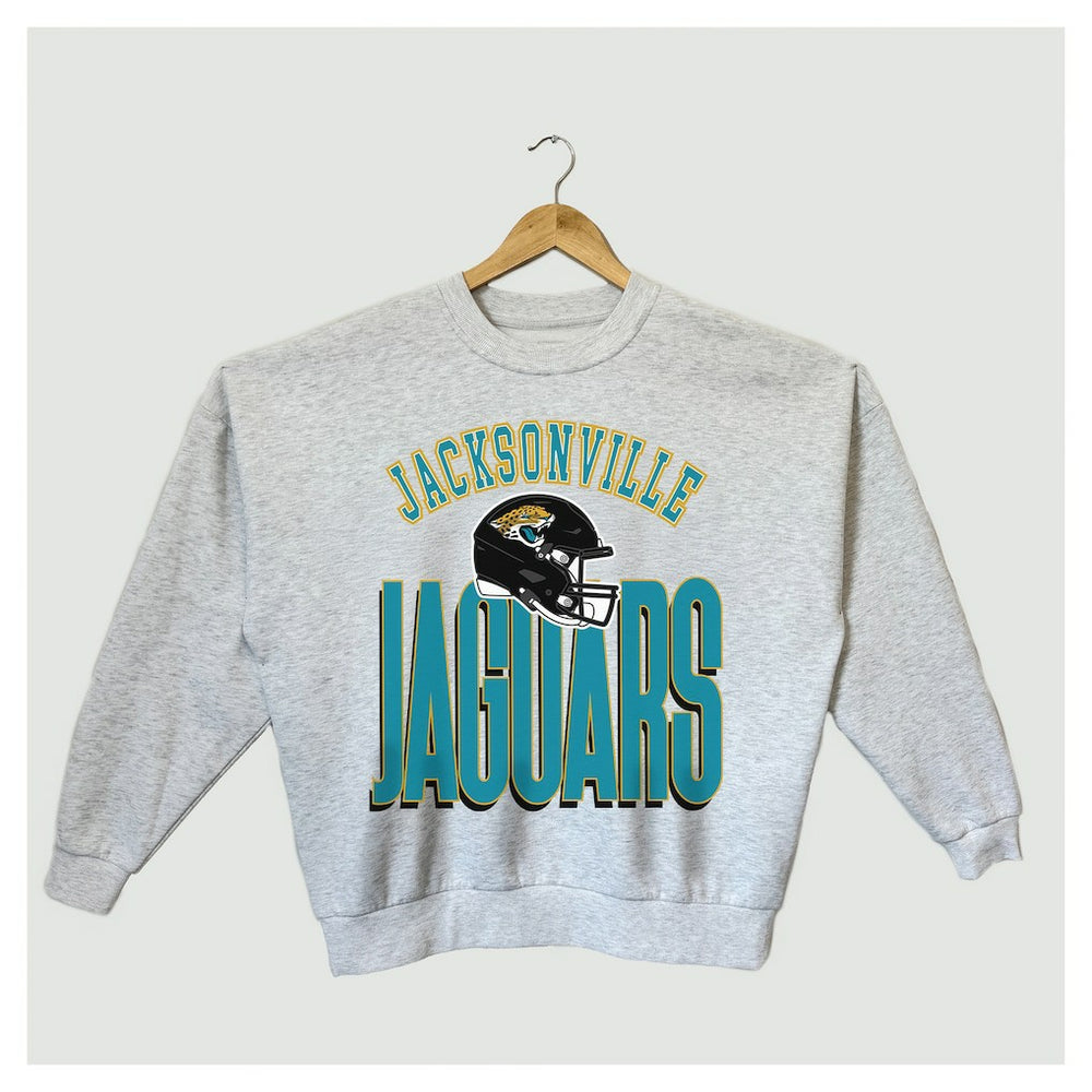 Jacksonville Jaguars Gameday Couture Women's Fierce Focus Premium Oversized Fleece Pullover Sweatshirt Ash - NFL
