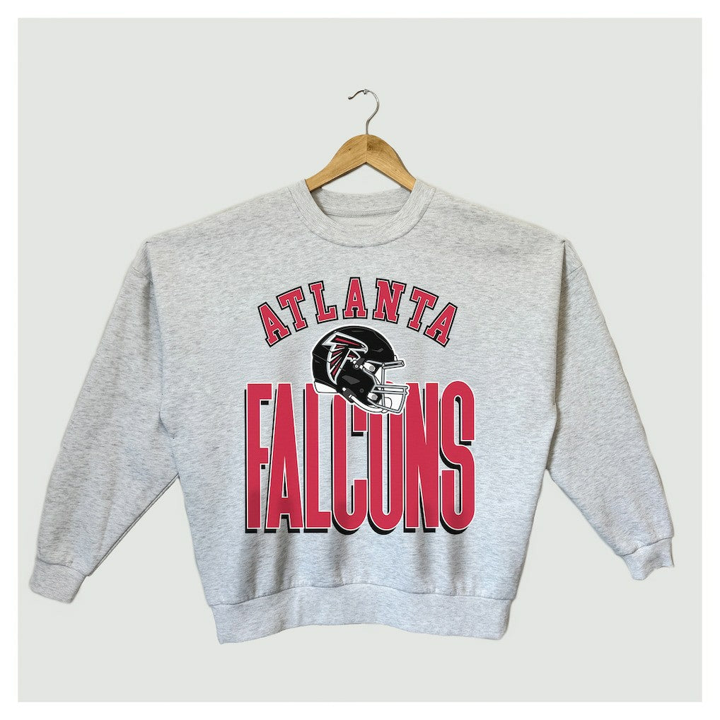 Atlanta Falcons Gameday Couture Women's Fierce Focus Premium Oversized Fleece Pullover Sweatshirt Ash - NFL