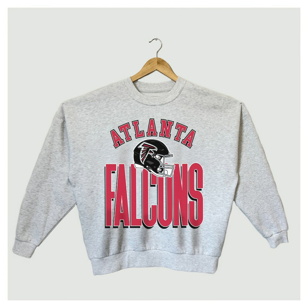 Atlanta Falcons Gameday Couture Women's Fierce Focus Premium Oversized Fleece Pullover Sweatshirt Ash - NFL