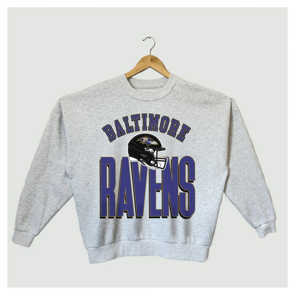 Baltimore Ravens Gameday Couture Women's Fierce Focus Premium Oversized Fleece Pullover Sweatshirt Ash - NFL