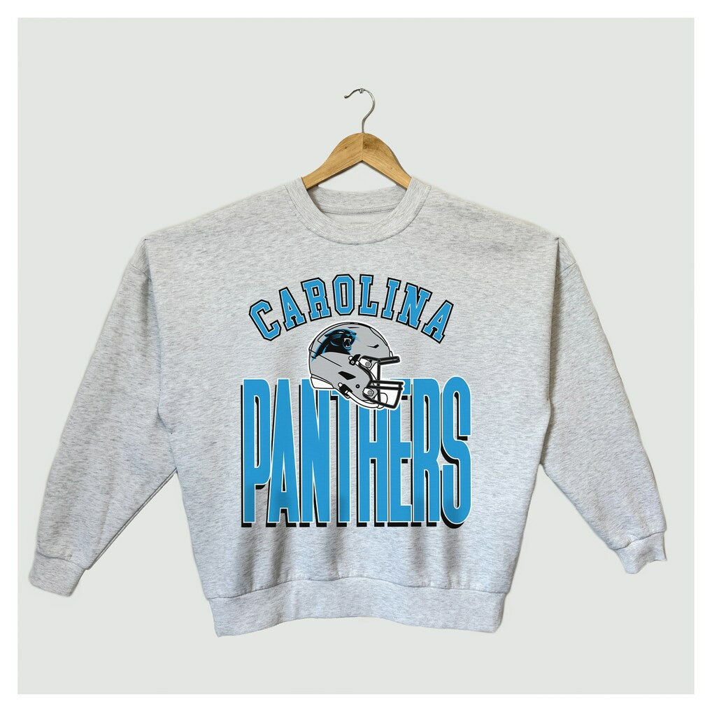 Carolina Panthers Gameday Couture Women's Fierce Focus Premium Oversized Fleece Pullover Sweatshirt Ash - NFL