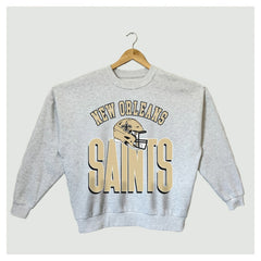 New Orleans Saints Gameday Couture Women's Fierce Focus Premium Oversized Fleece Pullover Sweatshirt Ash - NFL