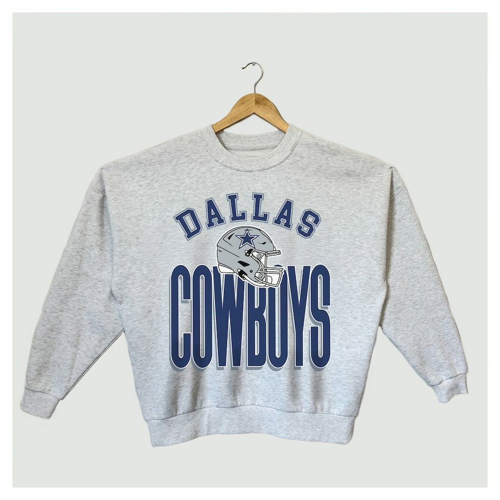 Dallas Cowboys Gameday Couture Women's Fierce Focus Premium Oversized Fleece Pullover Sweatshirt Ash - NFL