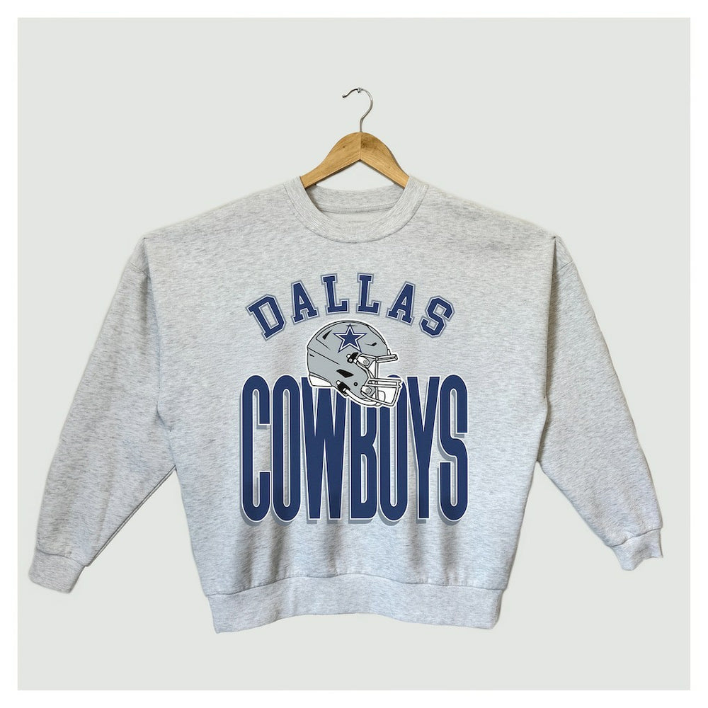 Dallas Cowboys Gameday Couture Women's Fierce Focus Premium Oversized Fleece Pullover Sweatshirt Ash - NFL