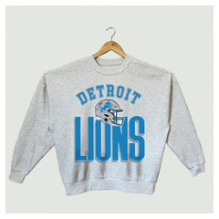 Detroit Lions Gameday Couture Women's Fierce Focus Premium Oversized Fleece Pullover Sweatshirt Ash - NFL