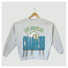 Los Angeles Chargers Gameday Couture Women's Fierce Focus Premium Oversized Fleece Pullover Sweatshirt Ash - NFL