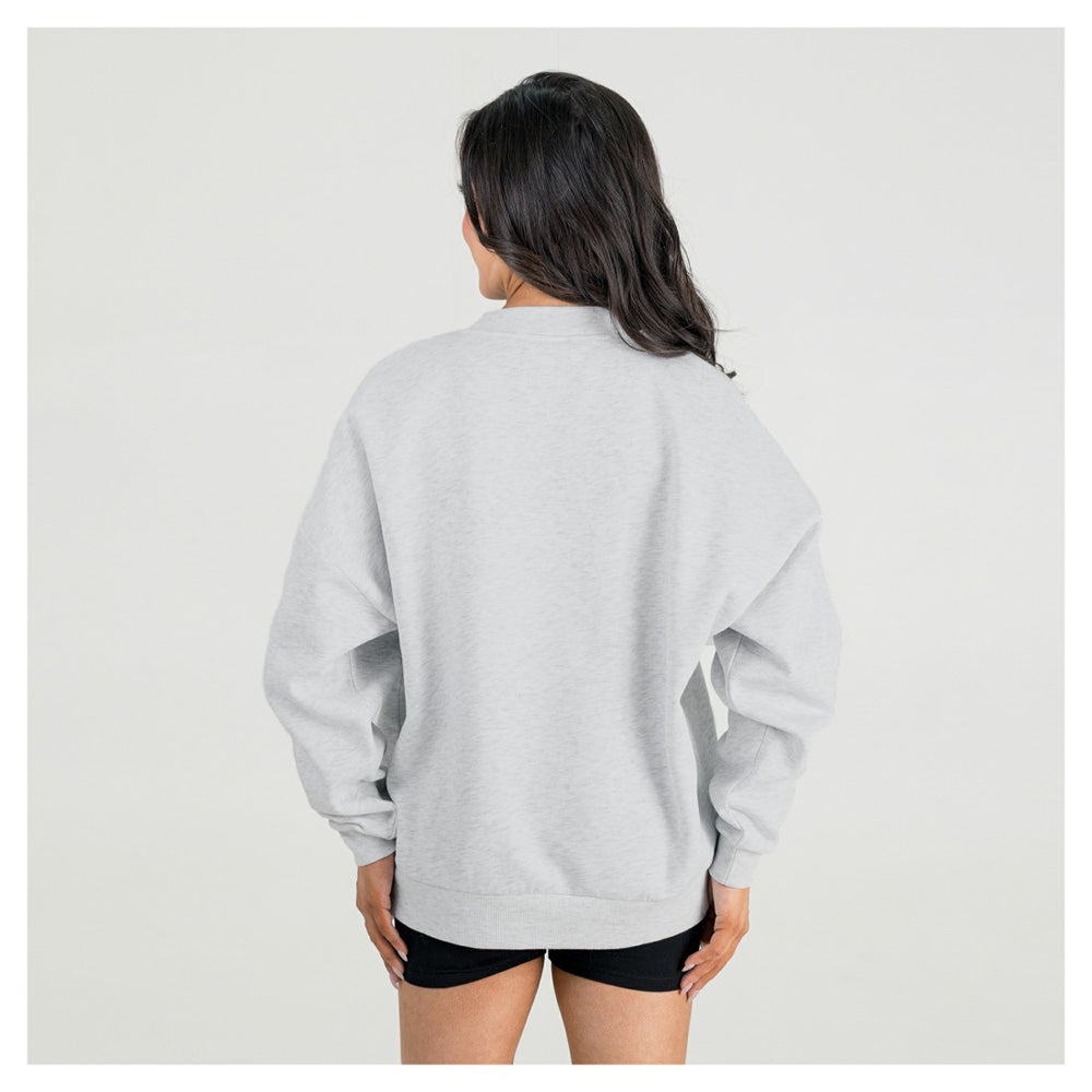Tampa Bay Buccaneers Gameday Couture Women's Fierce Focus Premium Oversized Fleece Pullover Sweatshirt Ash - NFL