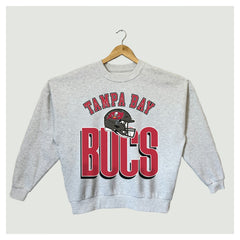 Tampa Bay Buccaneers Gameday Couture Women's Fierce Focus Premium Oversized Fleece Pullover Sweatshirt Ash - NFL