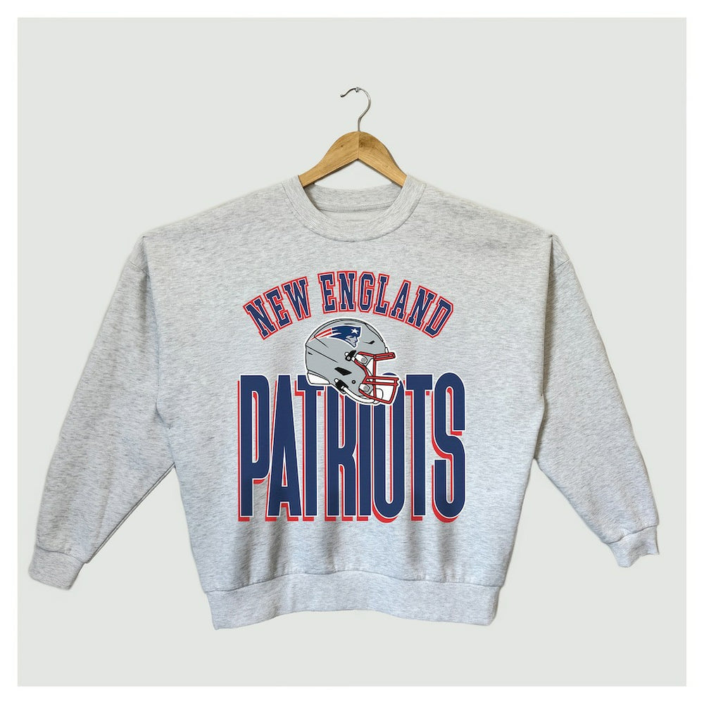 New England Patriots Gameday Couture Women's Fierce Focus Premium Oversized Fleece Pullover Sweatshirt Ash - NFL