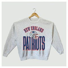 New England Patriots Gameday Couture Women's Fierce Focus Premium Oversized Fleece Pullover Sweatshirt Ash - NFL