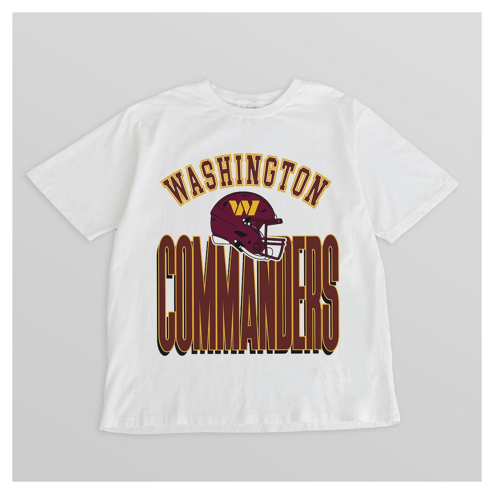 Washington Commanders Gameday Couture Women's Oversized Classic Fierce Focus T-Shirt White - NFL