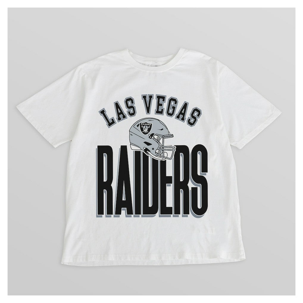 Las Vegas Raiders Gameday Couture Women's Oversized Classic Fierce Focus T-Shirt White - NFL