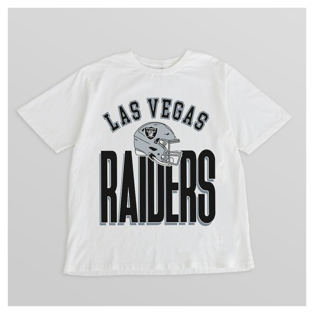 Las Vegas Raiders Gameday Couture Women's Oversized Classic Fierce Focus T-Shirt White - NFL