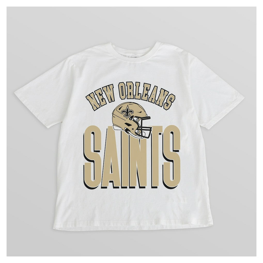 New Orleans Saints Gameday Couture Women's Oversized Classic Fierce Focus T-Shirt White - NFL