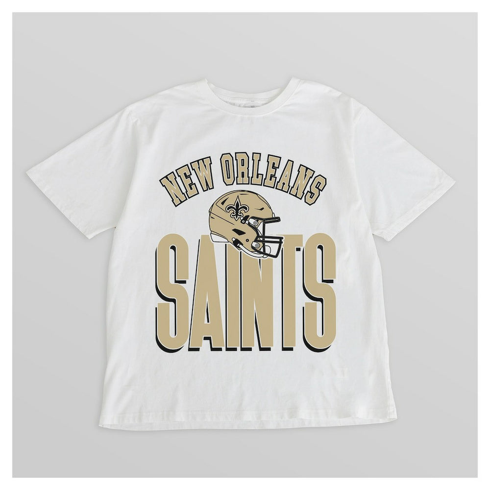 New Orleans Saints Gameday Couture Women's Oversized Classic Fierce Focus T-Shirt White - NFL