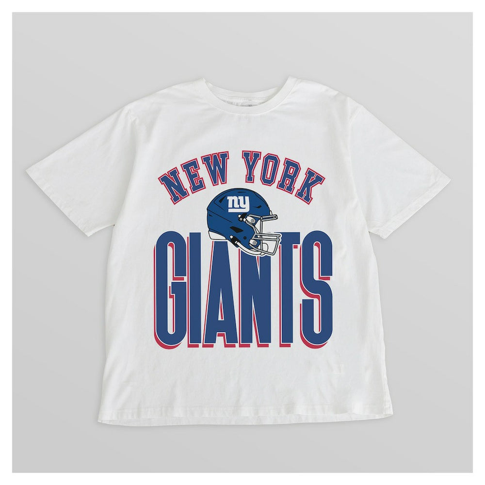 New York Giants Gameday Couture Women's Oversized Classic Fierce Focus T-Shirt White - NFL