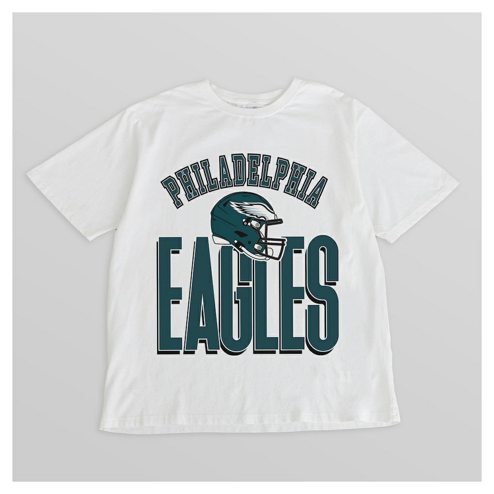 Philadelphia Eagles Gameday Couture Women's Oversized Classic Fierce Focus T-Shirt White - NFL