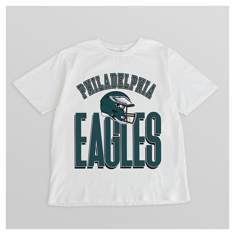 Philadelphia Eagles Gameday Couture Women's Oversized Classic Fierce Focus T-Shirt White - NFL