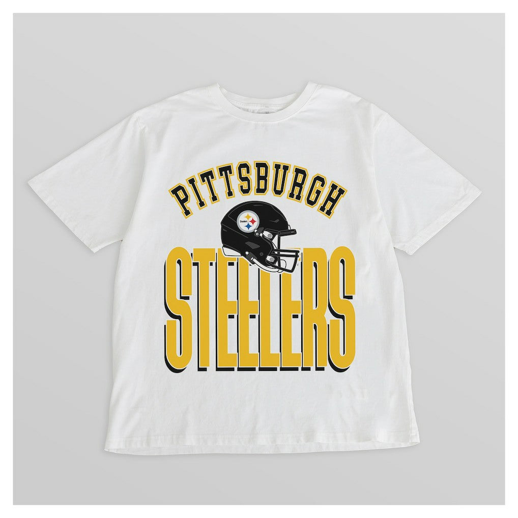 Pittsburgh Steelers Gameday Couture Women's Oversized Classic Fierce Focus T-Shirt White - NFL