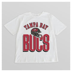Tampa Bay Buccaneers Gameday Couture Women's Oversized Classic Fierce Focus T-Shirt White - NFL