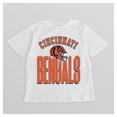 Cincinnati Bengals Gameday Couture Women's Oversized Classic Fierce Focus T-Shirt White - NFL