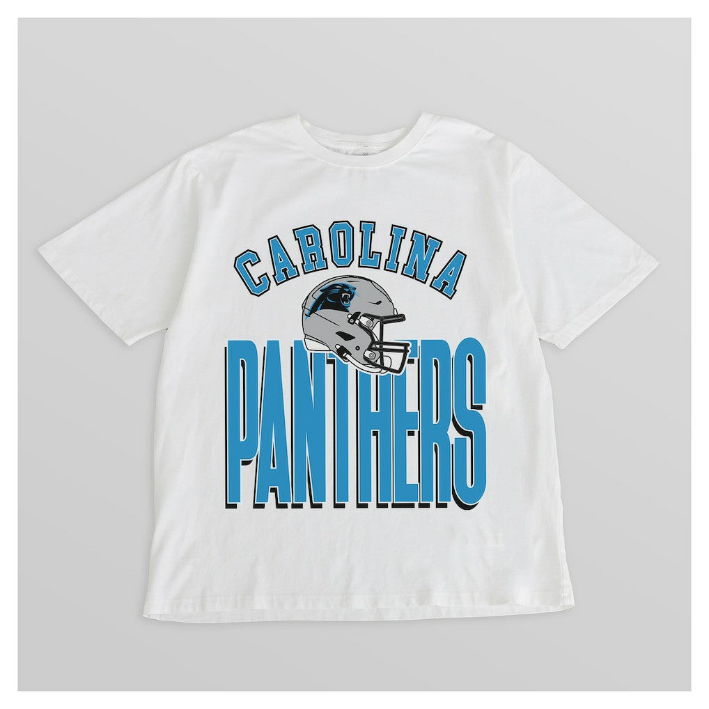 Carolina Panthers Gameday Couture Women's Oversized Classic Fierce Focus T-Shirt White - NFL