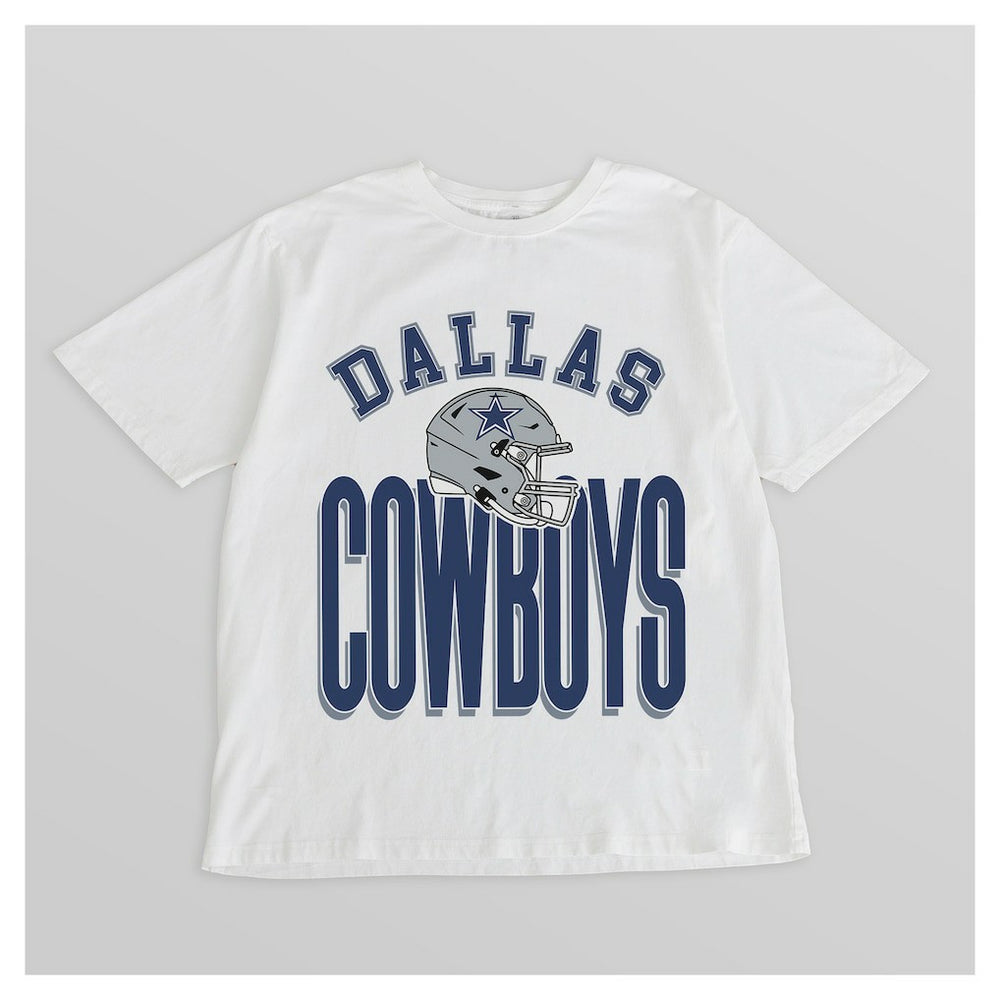 Dallas Cowboys Gameday Couture Women's Oversized Classic Fierce Focus T-Shirt White - NFL