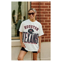 Houston Texans Gameday Couture Women's Oversized Classic Fierce Focus T-Shirt White - NFL