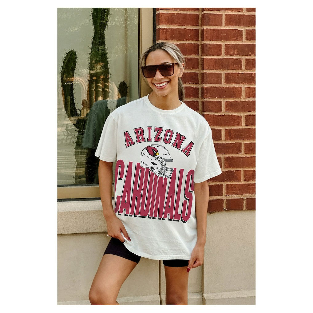Arizona Cardinals Gameday Couture Women's Oversized Classic Fierce Focus T-Shirt White - NFL