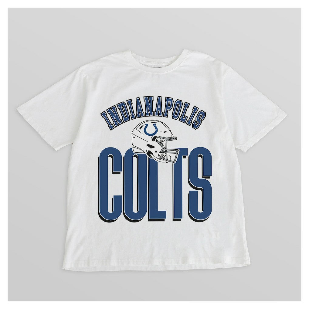 Indianapolis Colts Gameday Couture Women's Oversized Classic Fierce Focus T-Shirt White - NFL