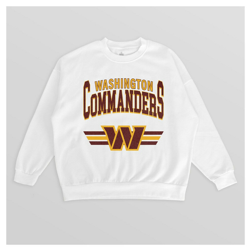 Washington Commanders Gameday Couture Women's Swift Strike Premium Oversized Fleece Pullover Sweatshirt White - NFL