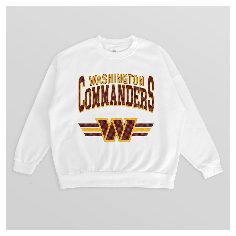 Washington Commanders Gameday Couture Women's Swift Strike Premium Oversized Fleece Pullover Sweatshirt White - NFL