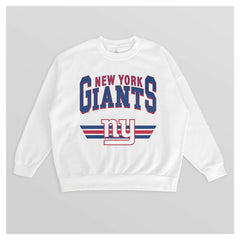 New York Giants Gameday Couture Women's Swift Strike Premium Oversized Fleece Pullover Sweatshirt White - NFL