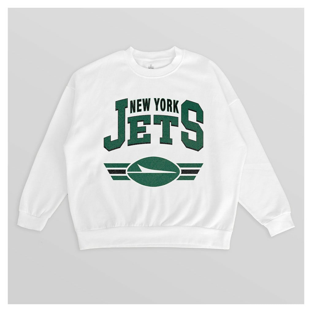 New York Jets Gameday Couture Women's Swift Strike Premium Oversized Fleece Pullover Sweatshirt White - NFL